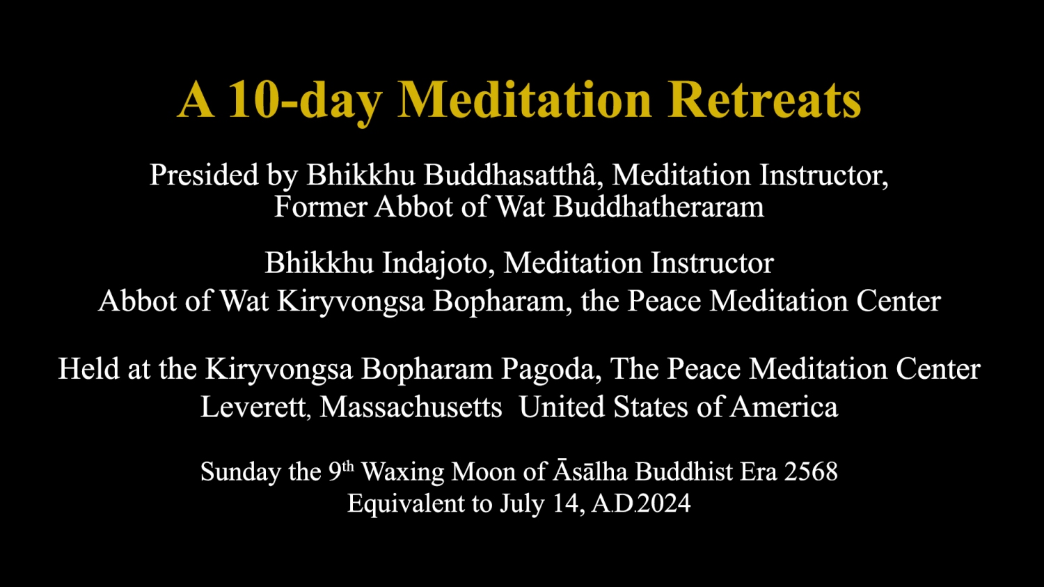 Meditation Retreats 2568 2024ENposter Meditation Retreats 2568 2024ENposter