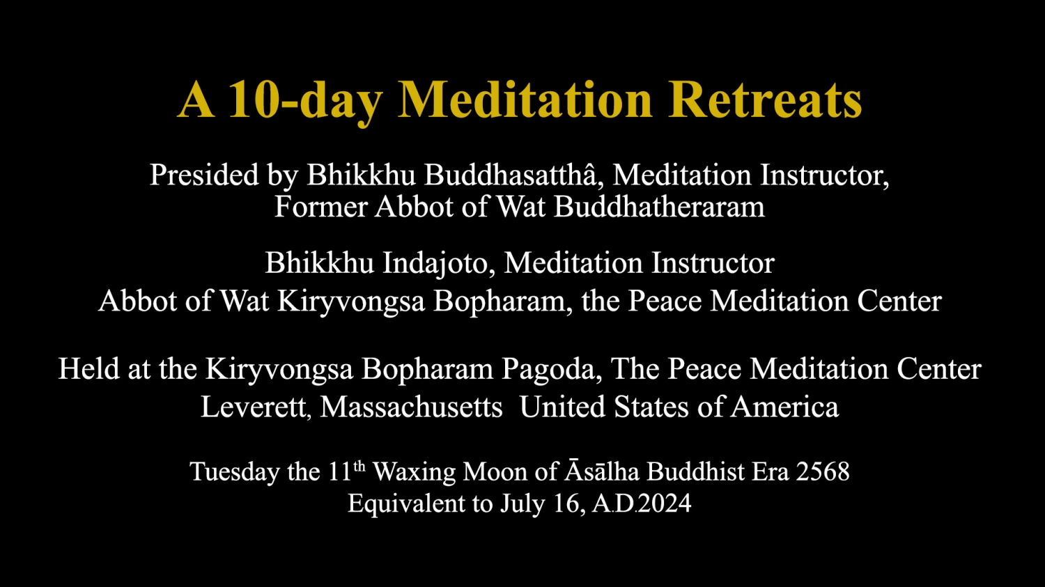 Meditation Retreats 2568 2024ENposter Meditation Retreats 2568 2024ENposter