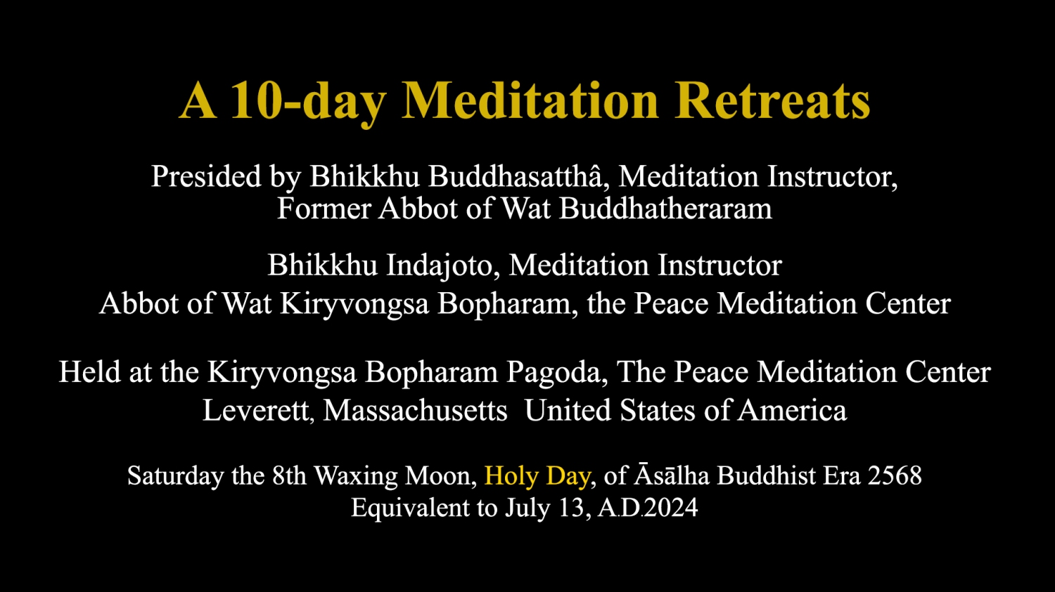 Meditation Retreats 2568 2024ENposter Meditation Retreats 2568 2024ENposter